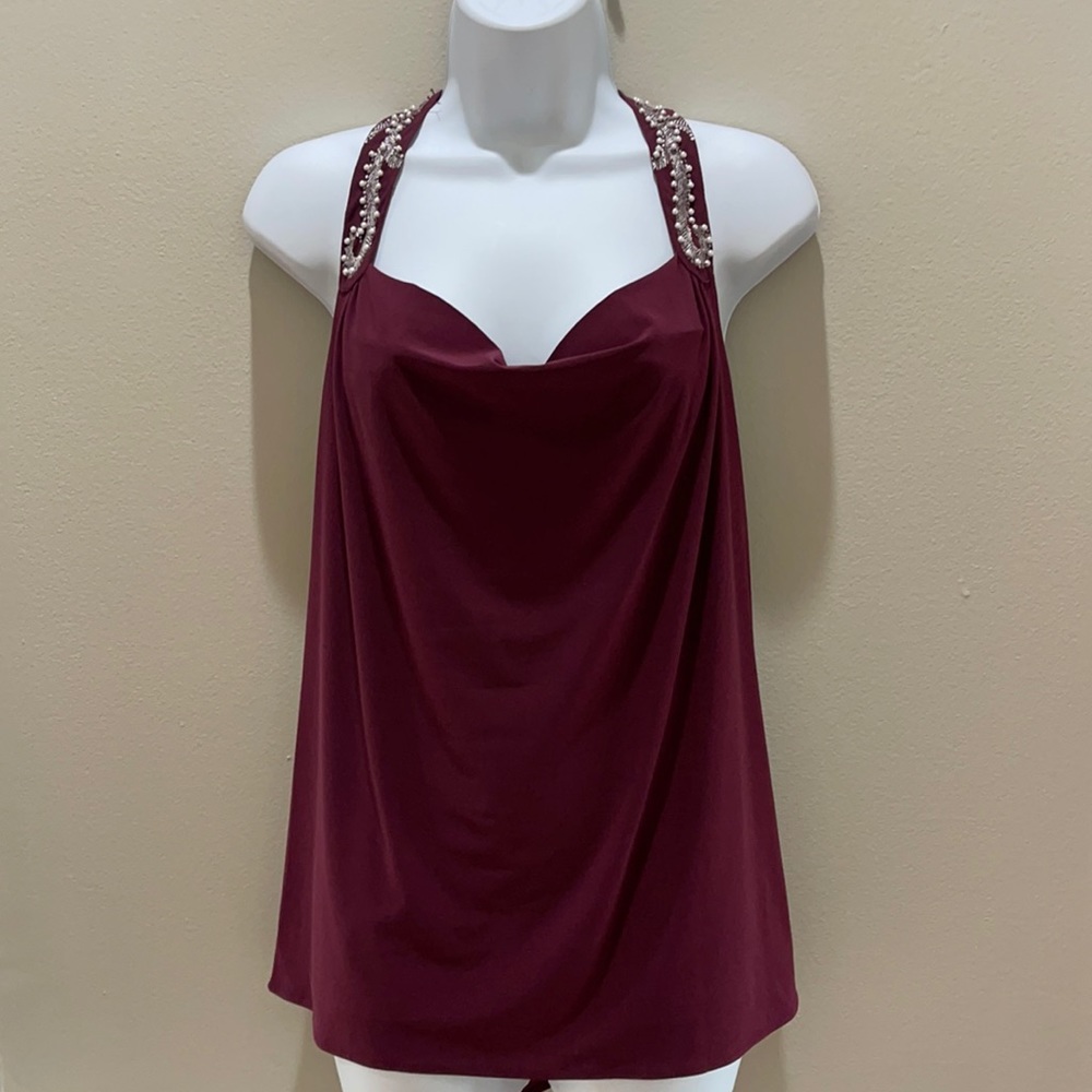 White House Black Market Embellished halter top